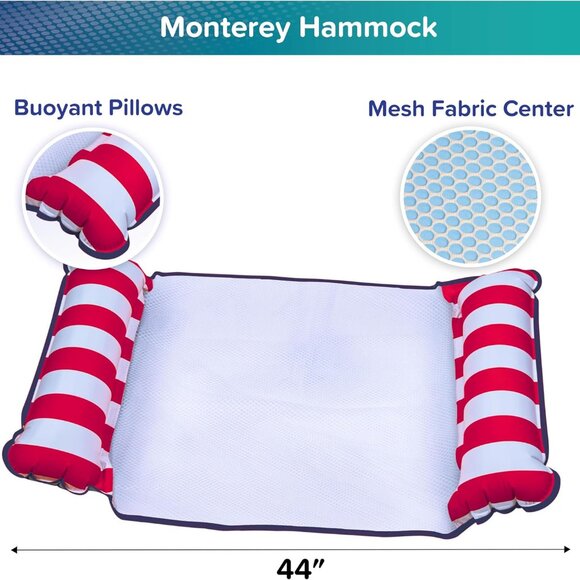 Aqua 4-in-1 Monterey Hammock Pool Float & Water Hammocks, 1-2-3-4 Multipacks – M - Picture 3 of 7